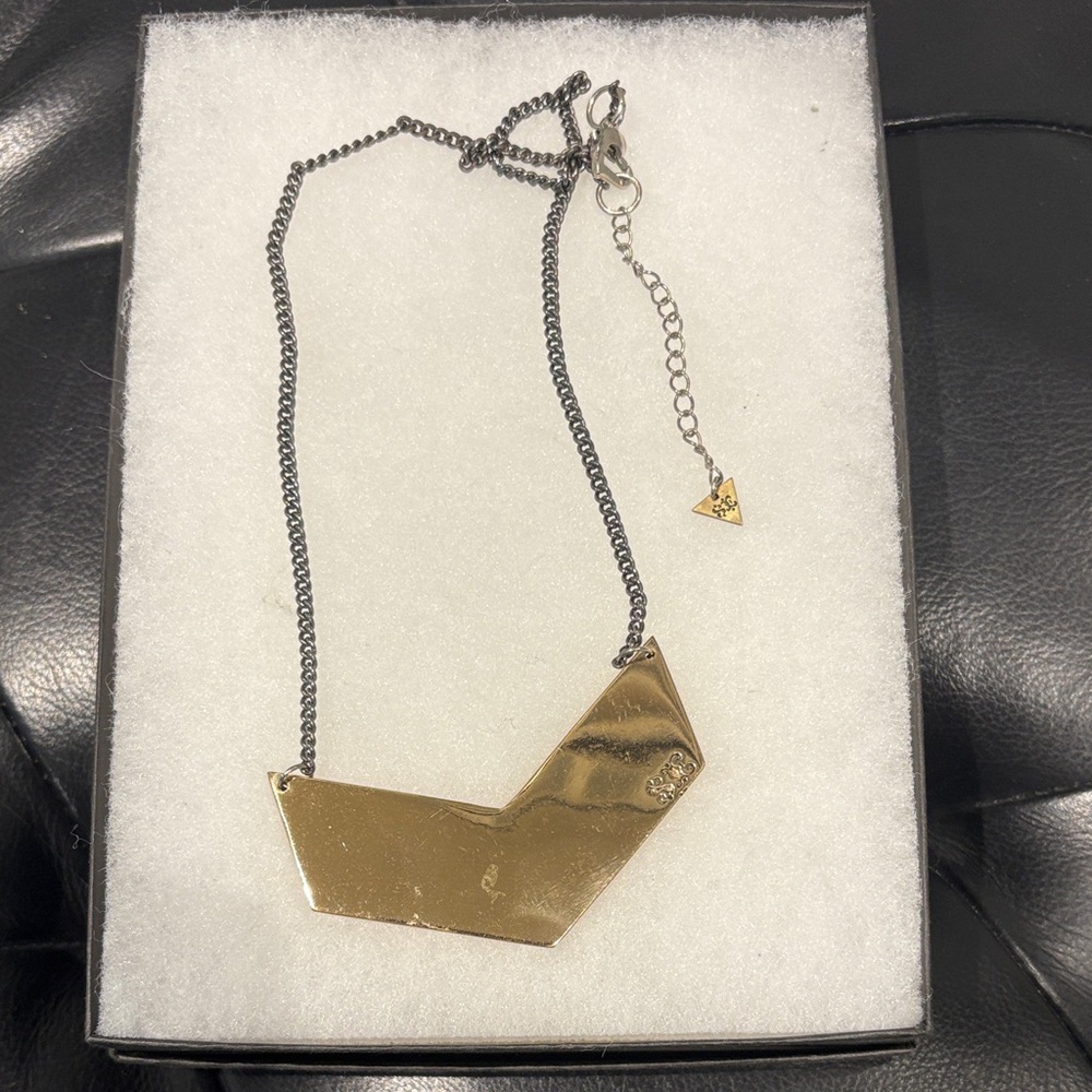 Sarah Coventry Gold Pendant Necklace with Black Chain